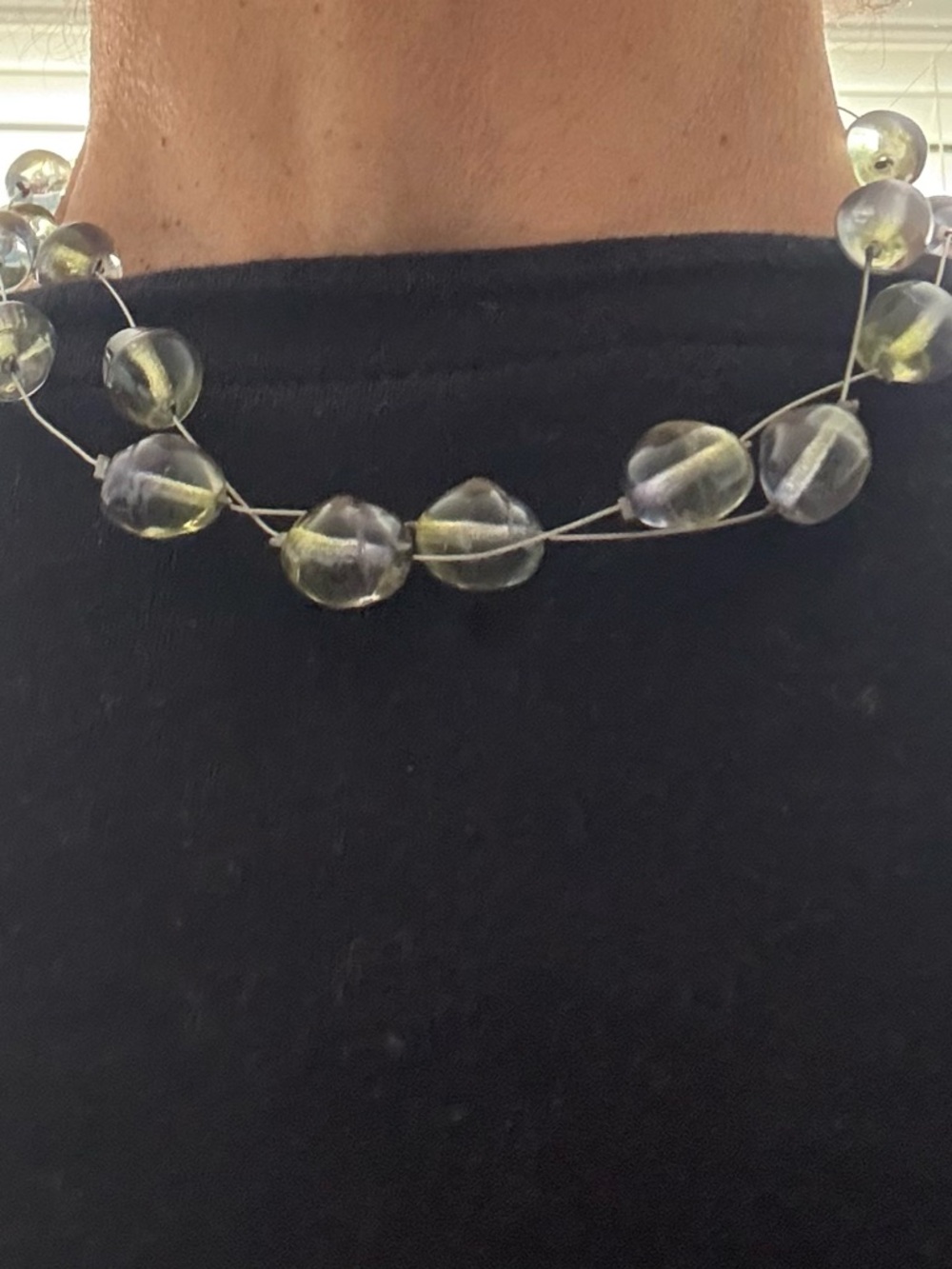 Vintage Museum of Fine Arts Boston. Blue glass necklace.
